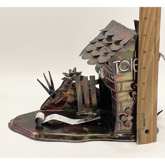 Funny Rustic Hillbilly Tin Outhouse Music Box Those Were The Days Tune Works - Picture 9 of 11